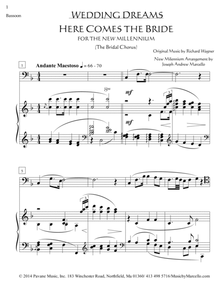 Here Comes the Bride - for the New Millennium - Bassoon & Piano image number null