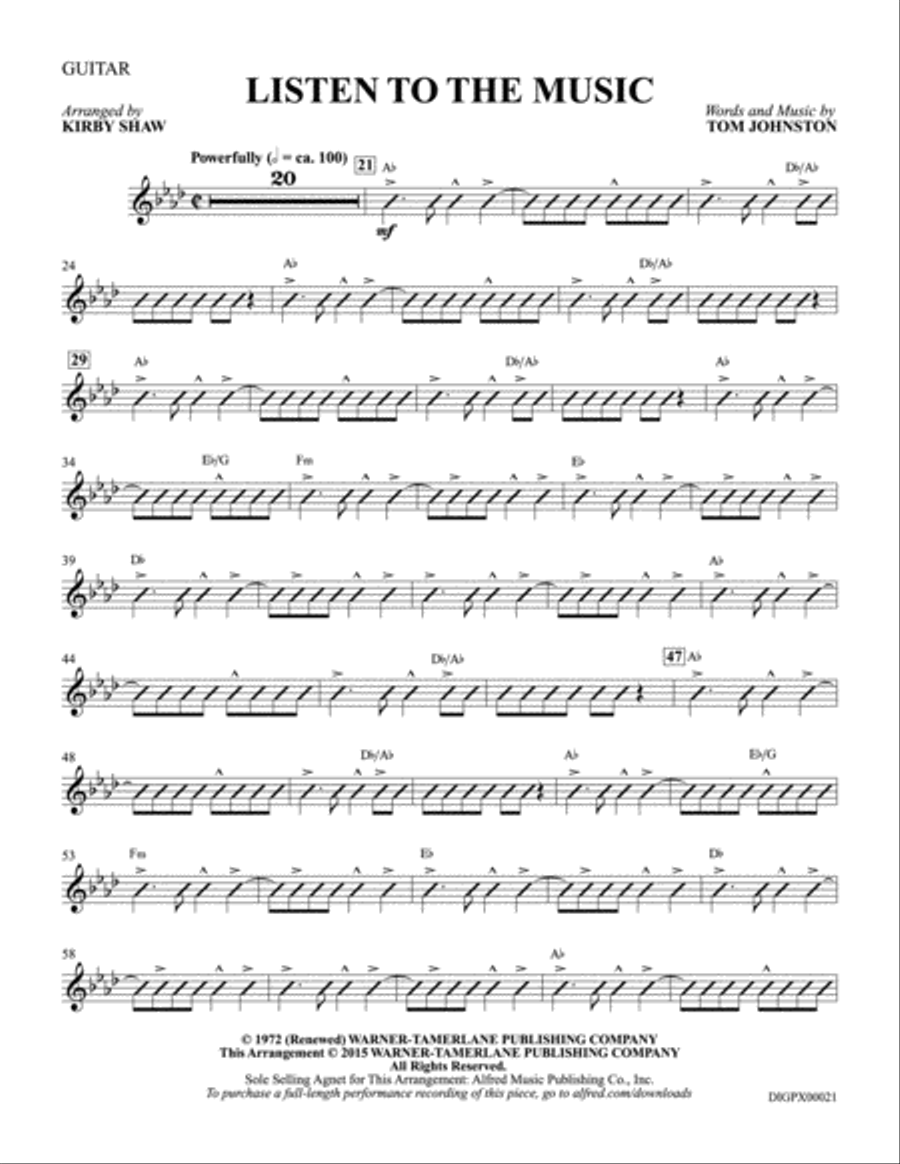 Listen to the Music: Guitar Guitar scores gallery preview page 1