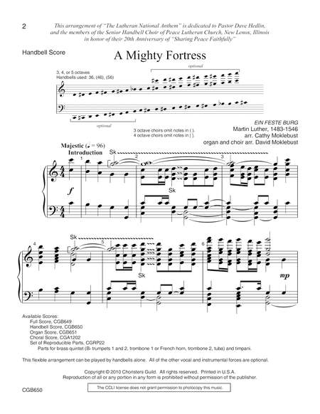A Mighty Fortress - Handbell Score image number null