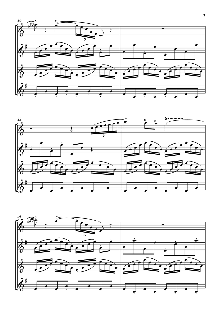 La suite de El cascanueces - 6. Danza china Woodwind Quartet scores gallery preview page 3
