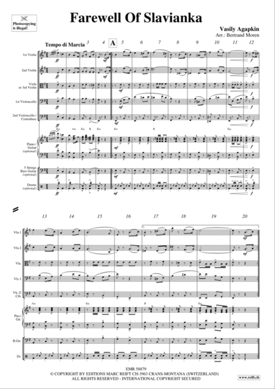 Farewell Of Slavianka String Quintet scores gallery preview page 3