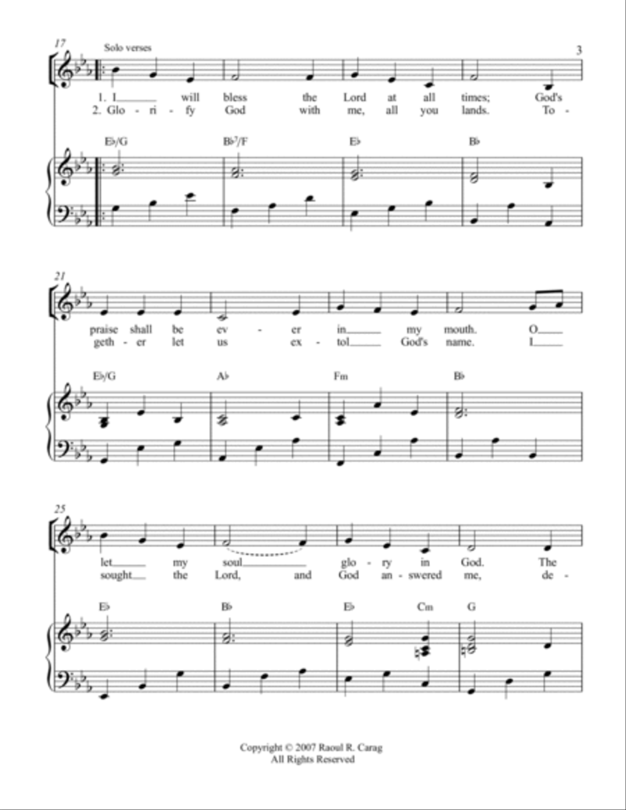 Taste and See (Psalm 34) Taste and See (Psalm 34) 4-Part scores gallery preview page 3