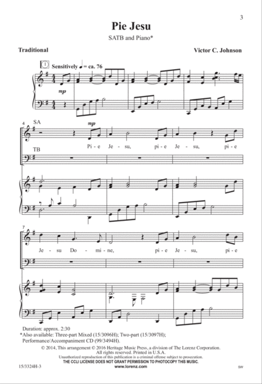Pie Jesu 4-Part scores gallery preview page 2