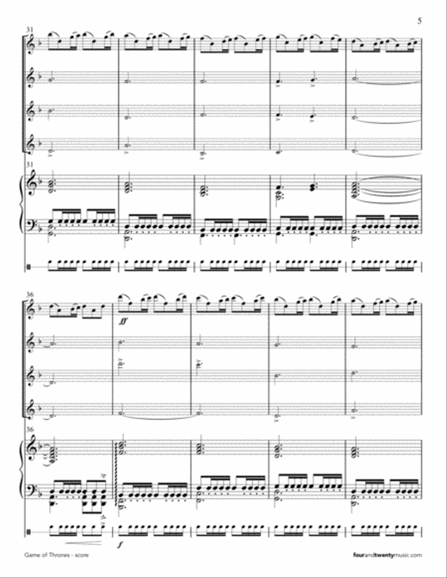 Game Of Thrones Small Ensemble scores gallery preview page 5