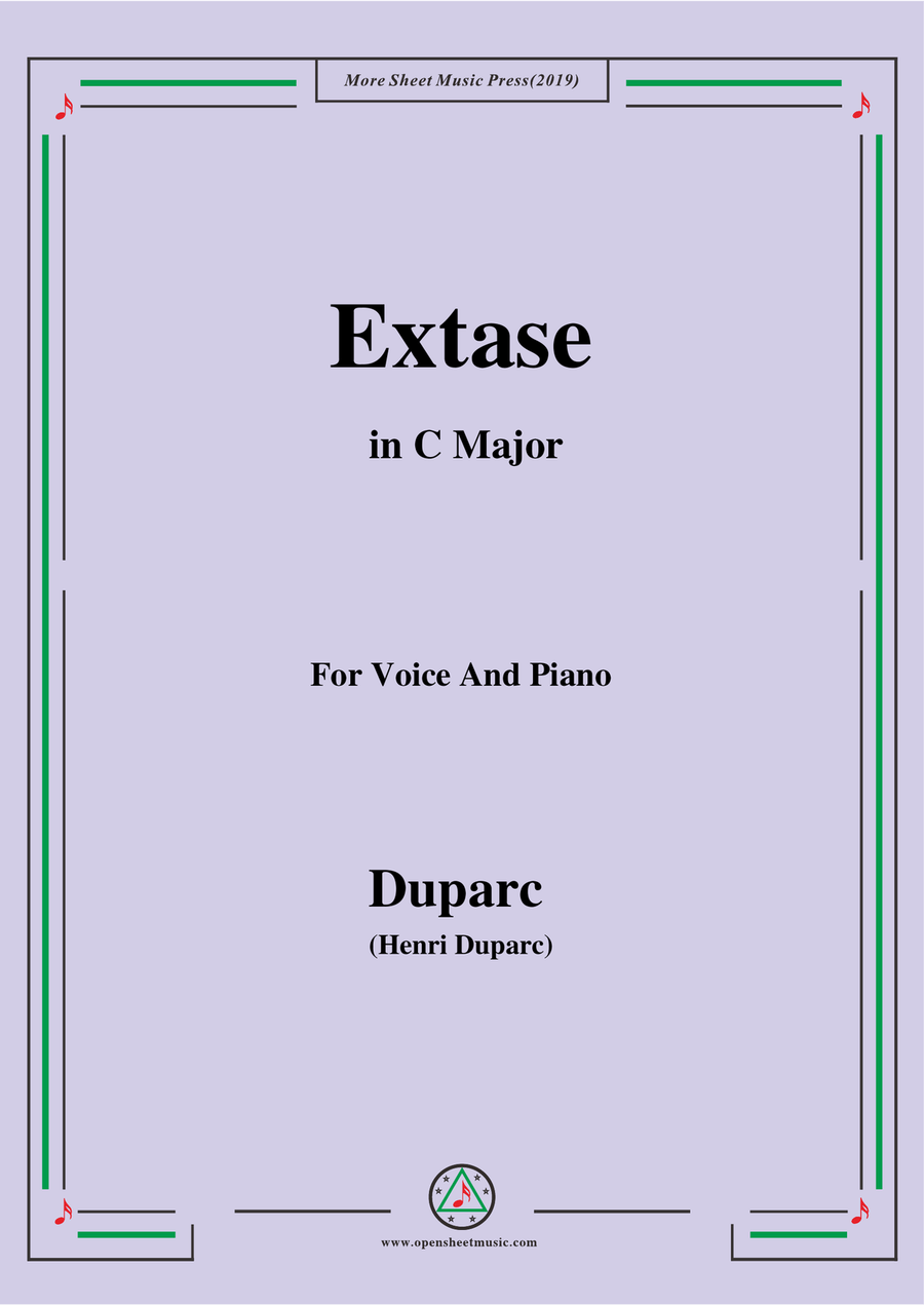 Duparc-Extase in C Major,for Violin and Piano