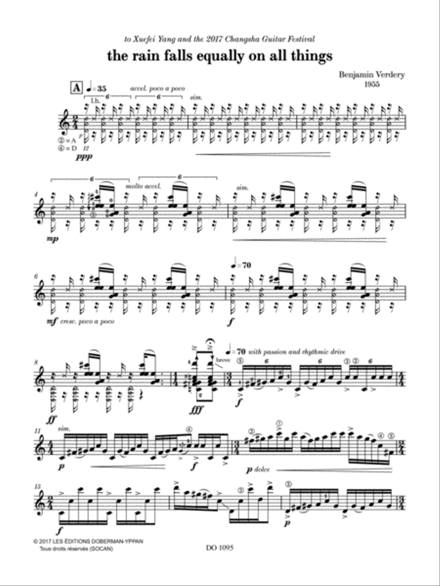 the rain falls equally on all things Classical Guitar scores gallery preview page 3