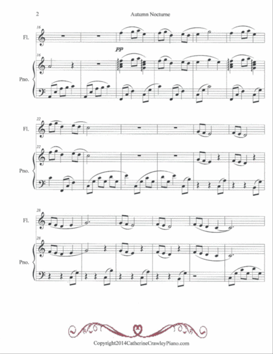 Autumn Nocturne Woodwind Duet scores gallery preview page 2