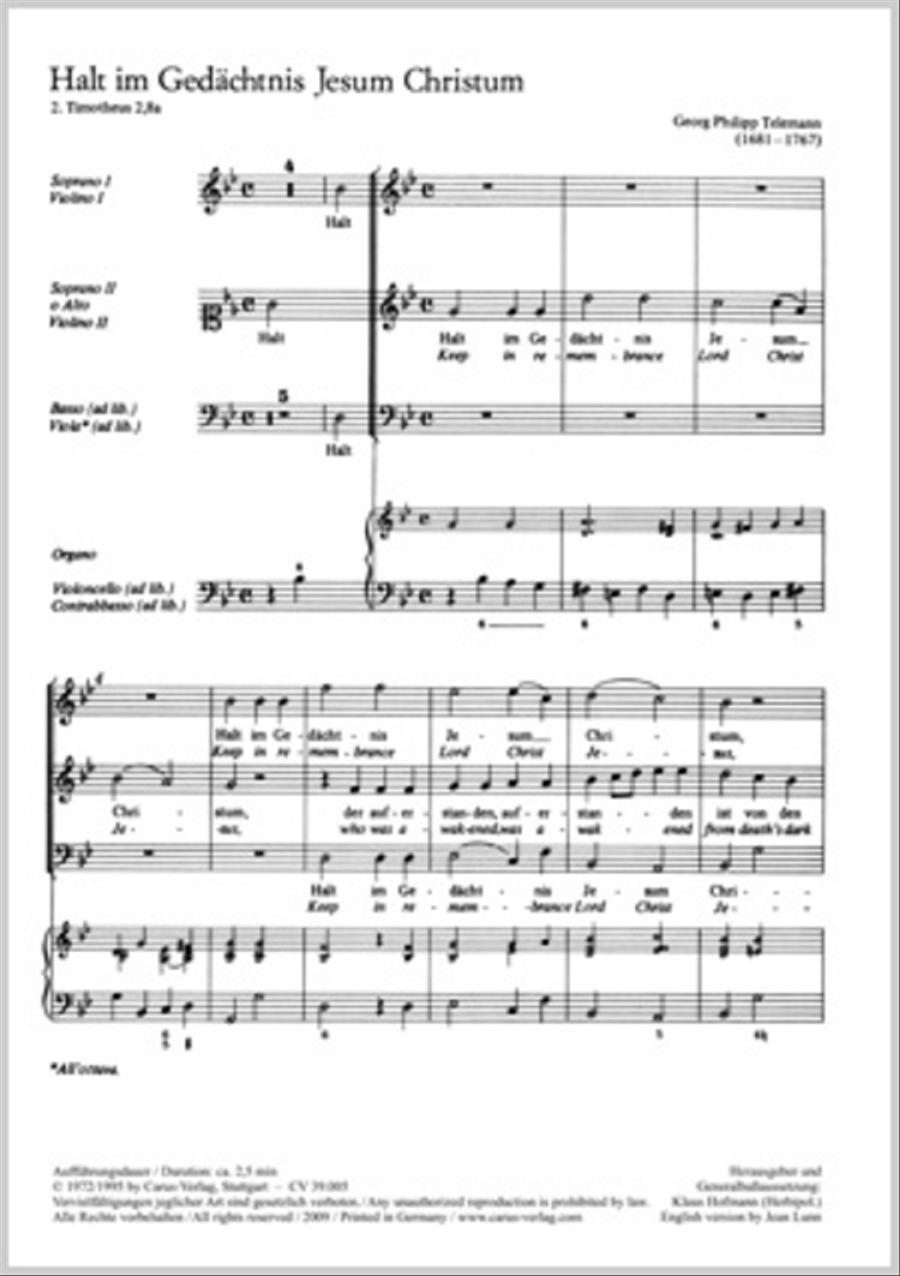Keep in remembrance Lord Christ Jesus SA scores gallery preview page 1