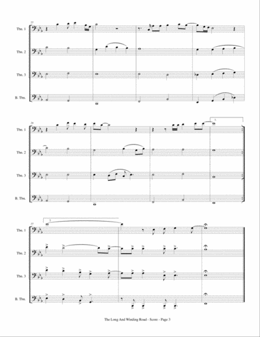 The Long And Winding Road Brass Quartet scores gallery preview page 5