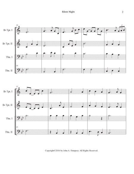 Silent Night (Brass Quartet): Two Trumpets and Two Trombones image number null