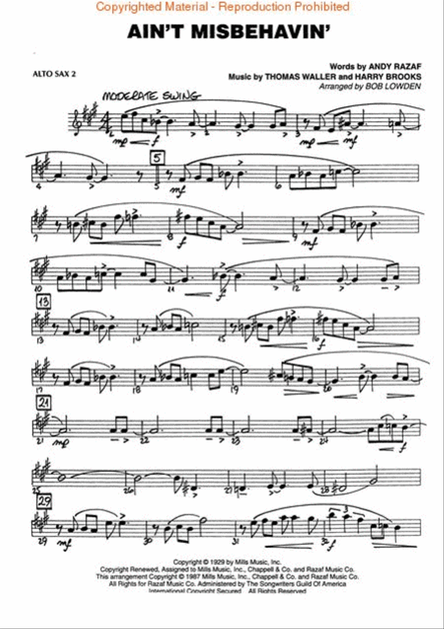 Easy Jazz Favorites – Alto Sax 2 Jazz Ensemble scores gallery preview page 2