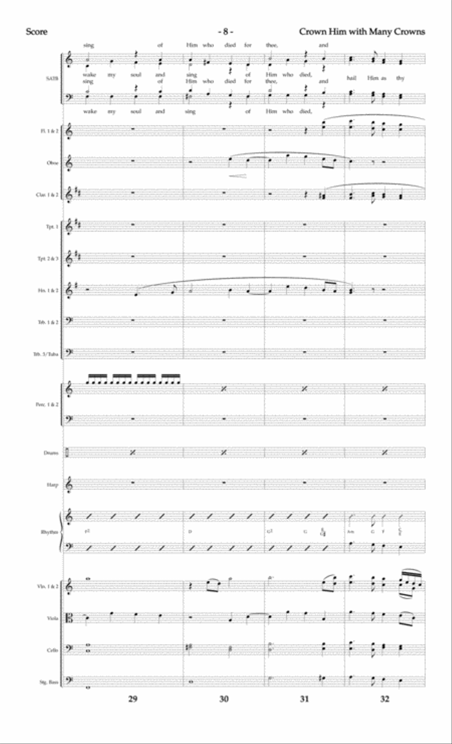 Crown Him with Many Crowns - Orchestral Score and Parts Choir scores gallery preview page 10