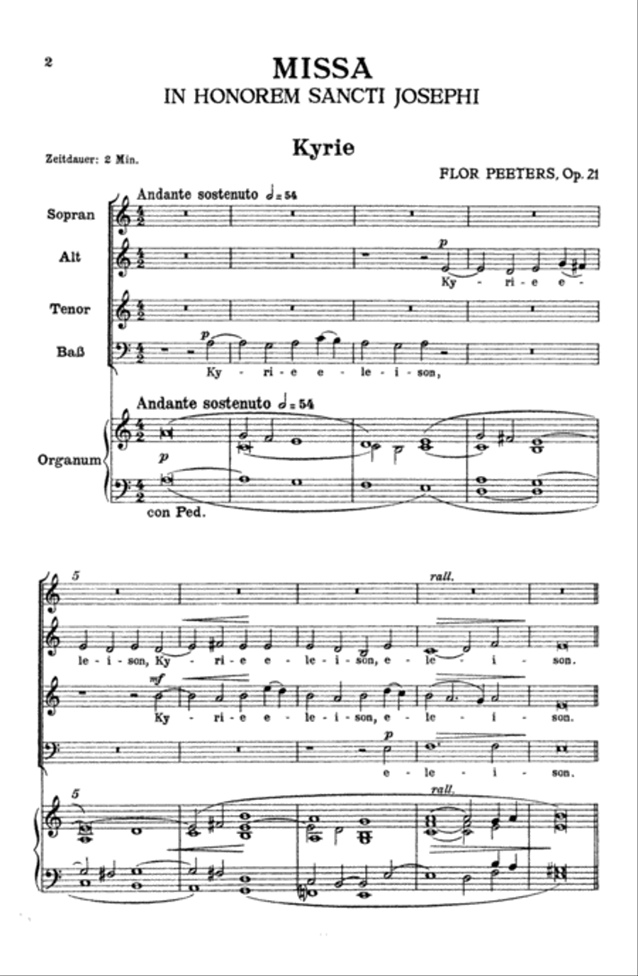 Mass in Honor of Saint Joseph, Op. 21