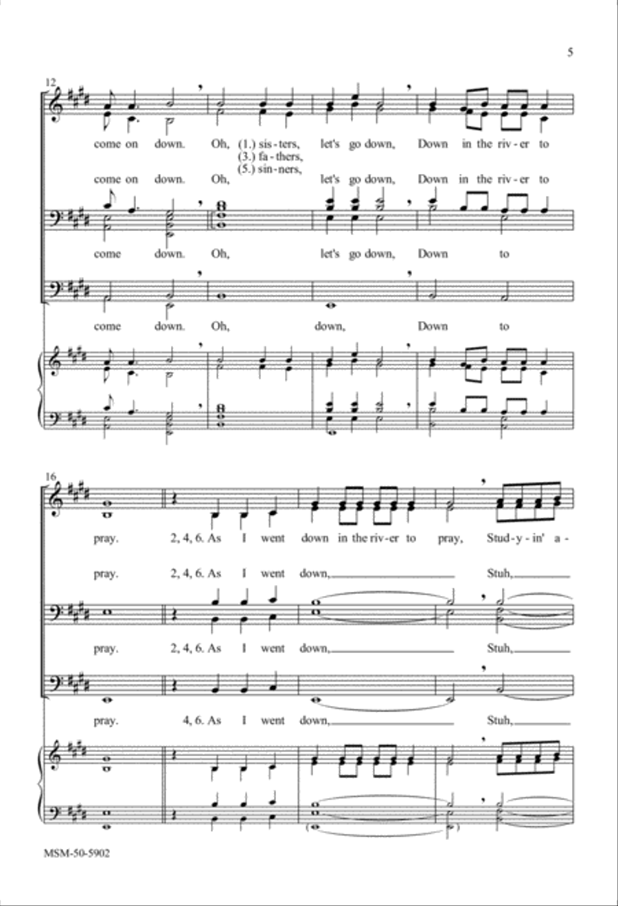 Down in the River to Pray Divisi scores gallery preview page 3