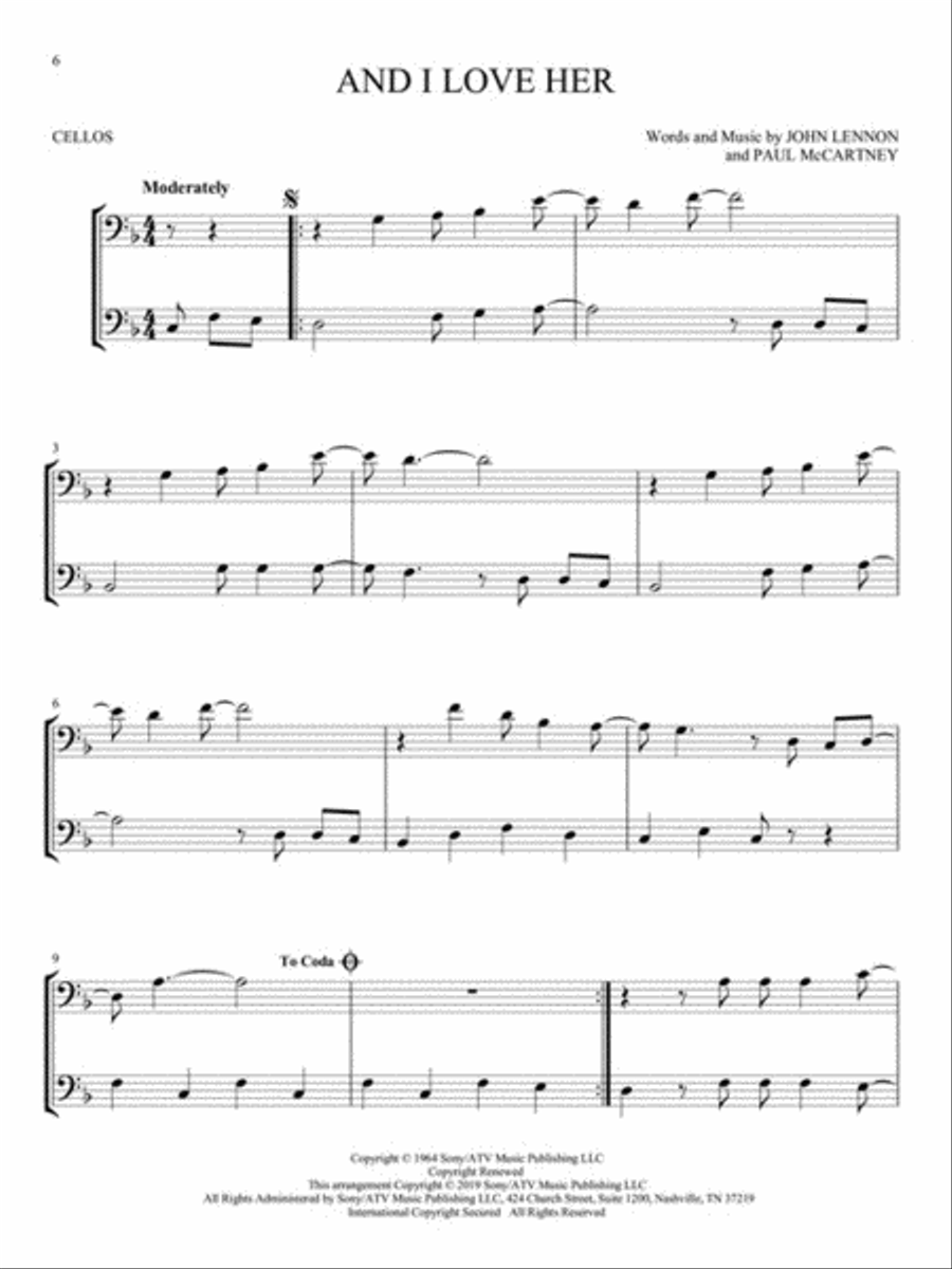 The Beatles for Two Cellos String Duet scores gallery preview page 5