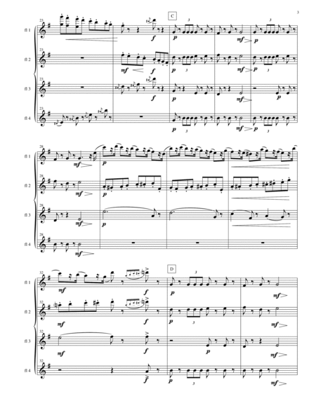 3 Pieces from The Nutcracker for Flute Quartet