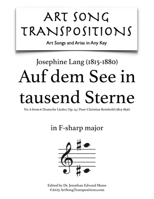 LANG: Auf dem See in tausend Sterne, Op. 14 no. 6 (transposed to F-sharp major)