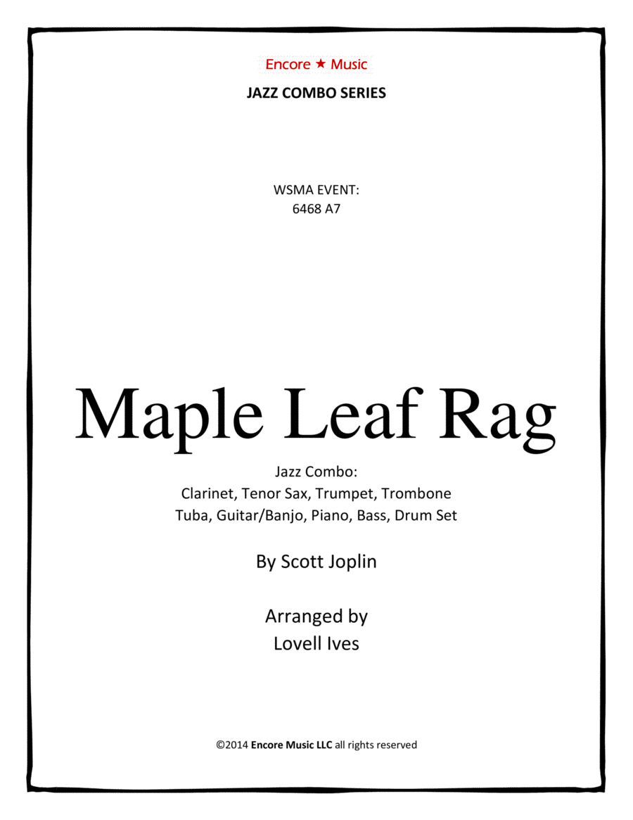 Maple Leaf Rag for Dixieland Jazz Combo by Scott Joplin Jazz Ensemble scores gallery preview page 1