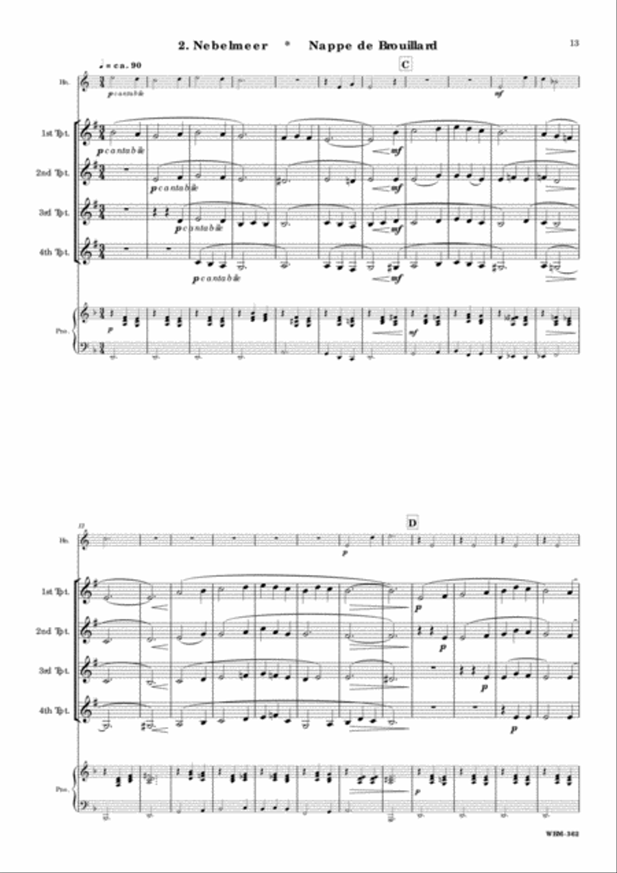 Alp Scenes for 4 Trumpets and Alphorn Trumpet scores gallery preview page 8