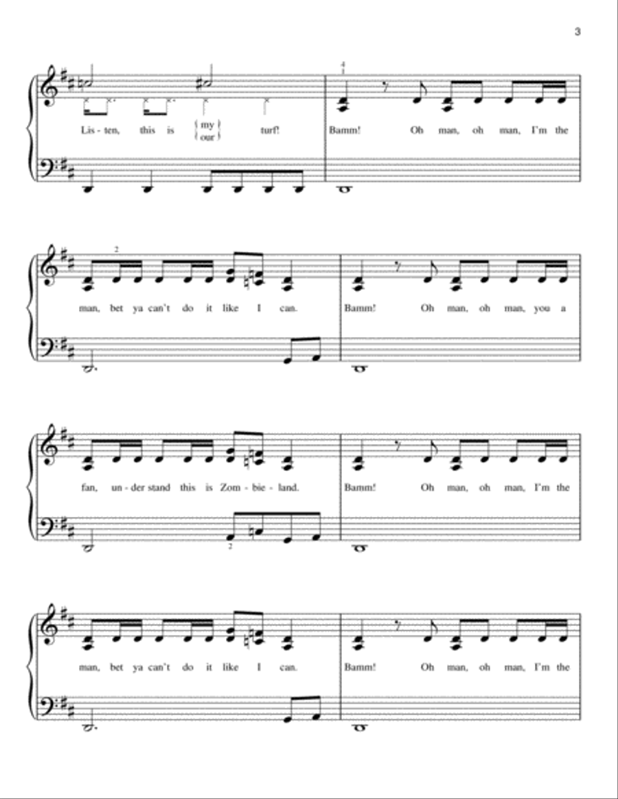 Bamm (from Disney's Zombies) Easy Piano scores gallery preview page 3