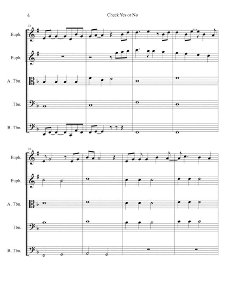 Check Yes Or No Brass Ensemble scores gallery preview page 4