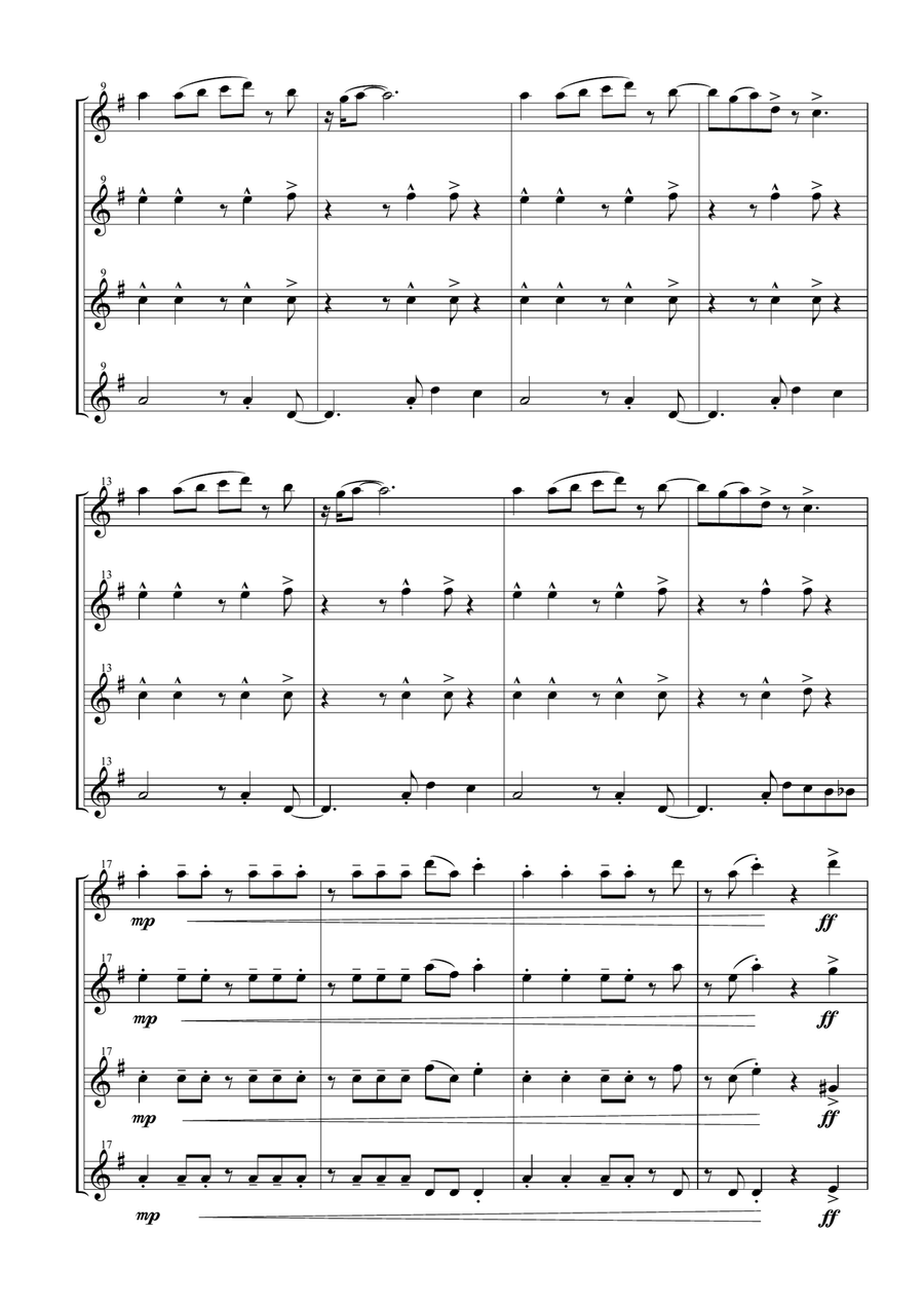 Oye Como Va Woodwind Quartet scores gallery preview page 3