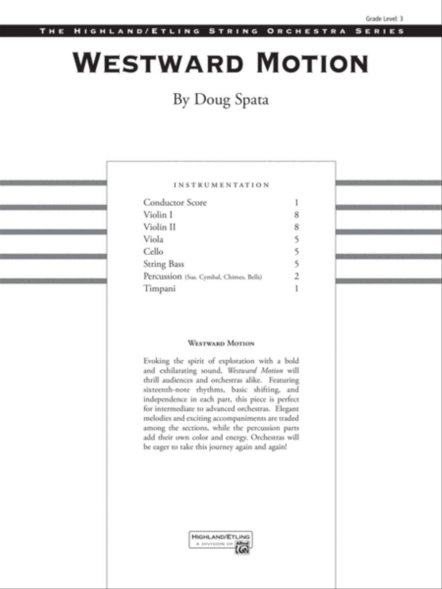 Westward Motion: Score Westward Motion: Score String Orchestra scores gallery preview page 1