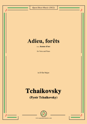 Book cover for Tchaikovsky-Adieu,forêts,from Jeanne D'arc,in D flat Major,for Voice and Pinao