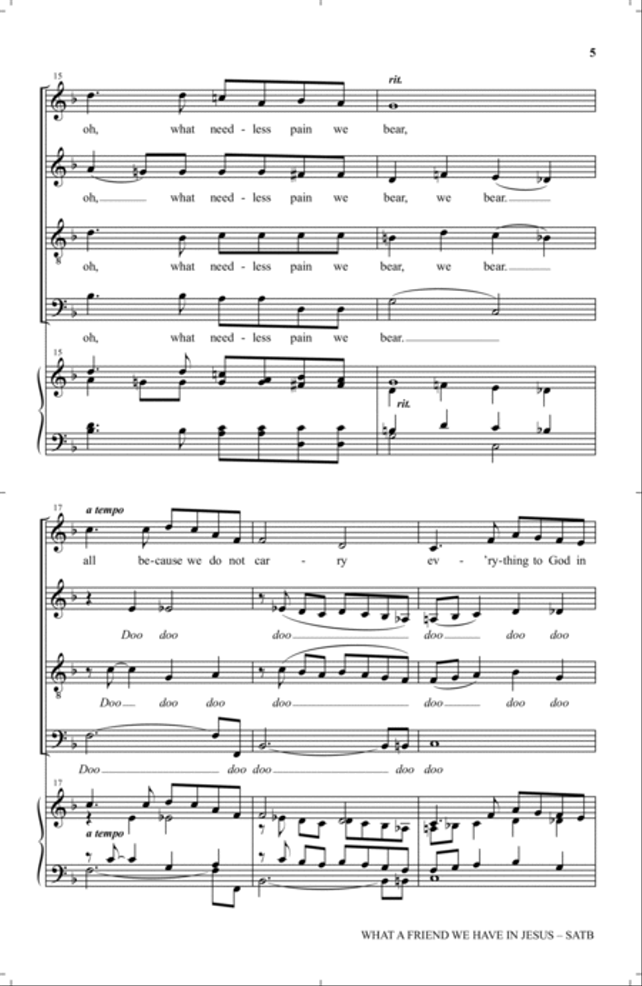 What A Friend We Have In Jesus 4-Part scores gallery preview page 4