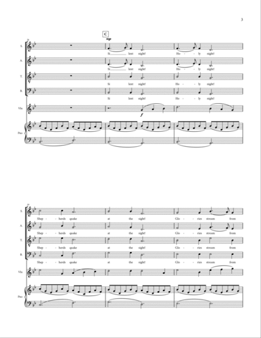 Silent Night 4-Part scores gallery preview page 3