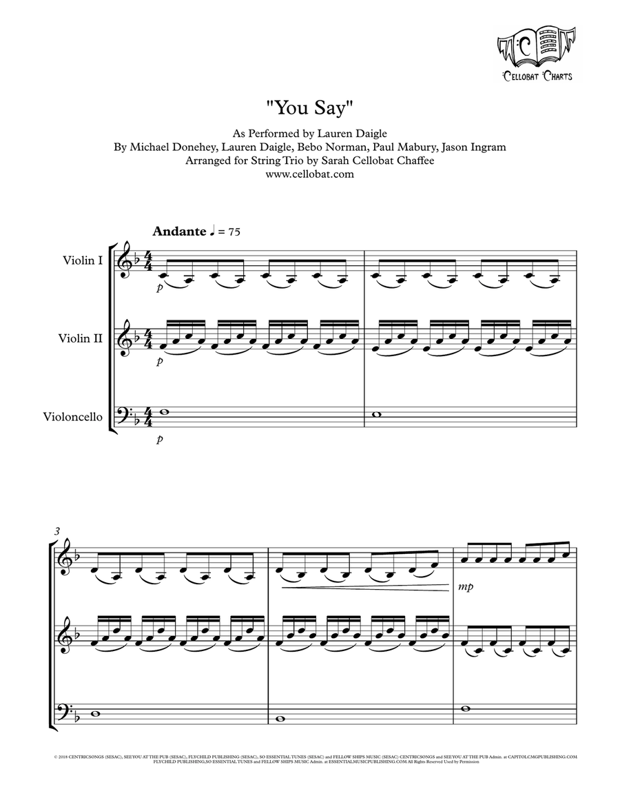 You Say String Trio scores gallery preview page 1