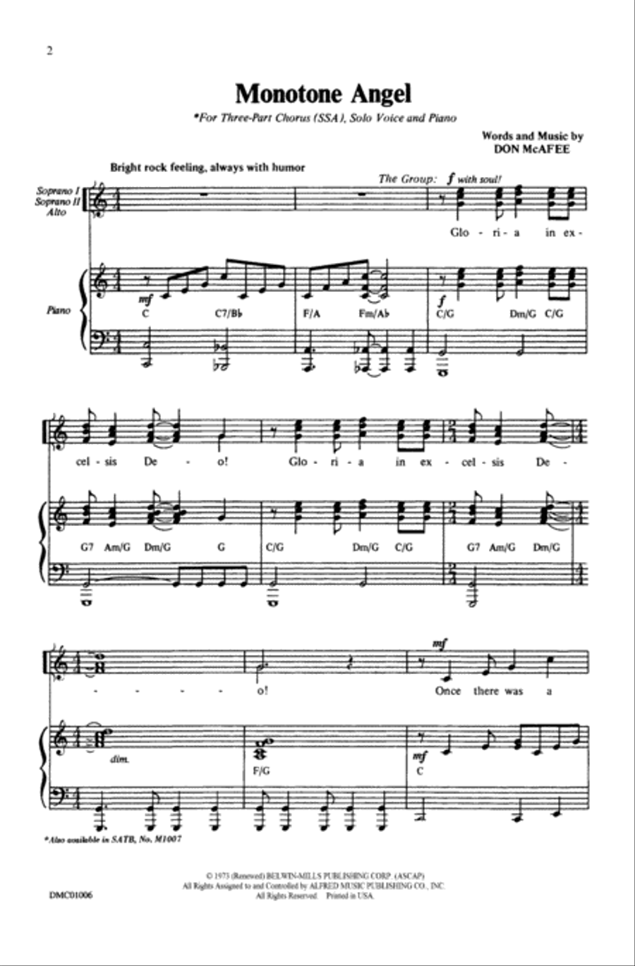 Monotone Angel Monotone Angel Women's Choir scores gallery preview page 2