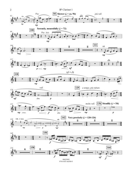 An American Tapestry (for Wind Ensemble) - Bb Clarinet 1