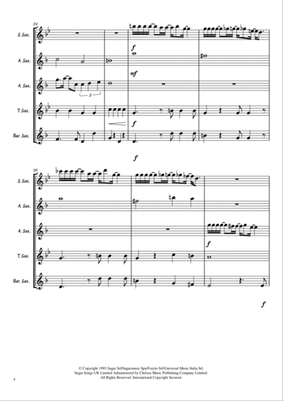 Vivo Per Lei Woodwind Quartet scores gallery preview page 4