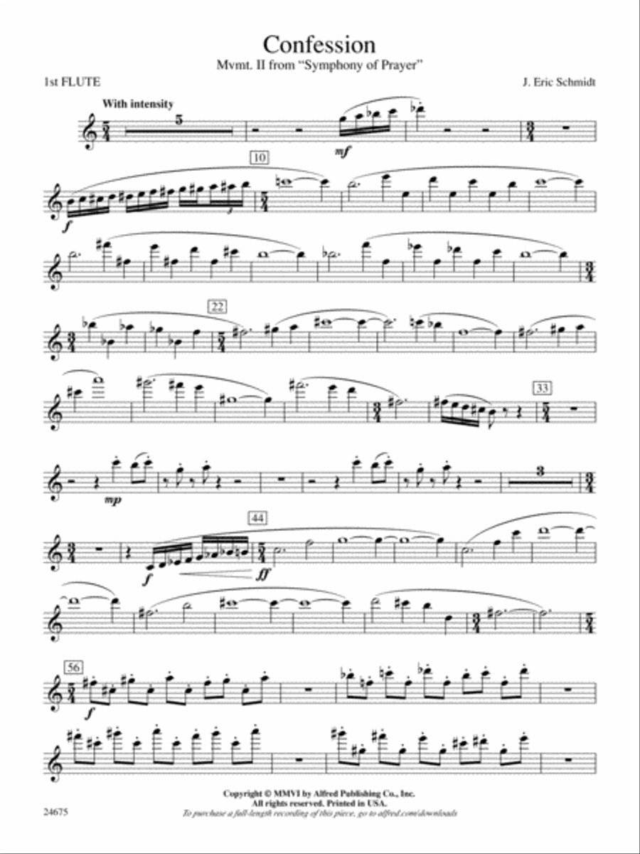 Confession (Movement 2 of Symphony of Prayer): Flute Concert Band scores gallery preview page 1