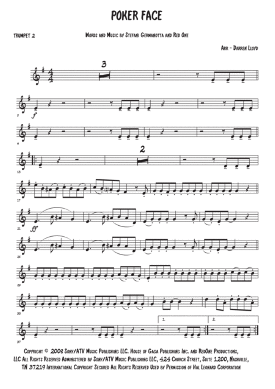 Poker Face Poker Face Brass Ensemble scores gallery preview page 6