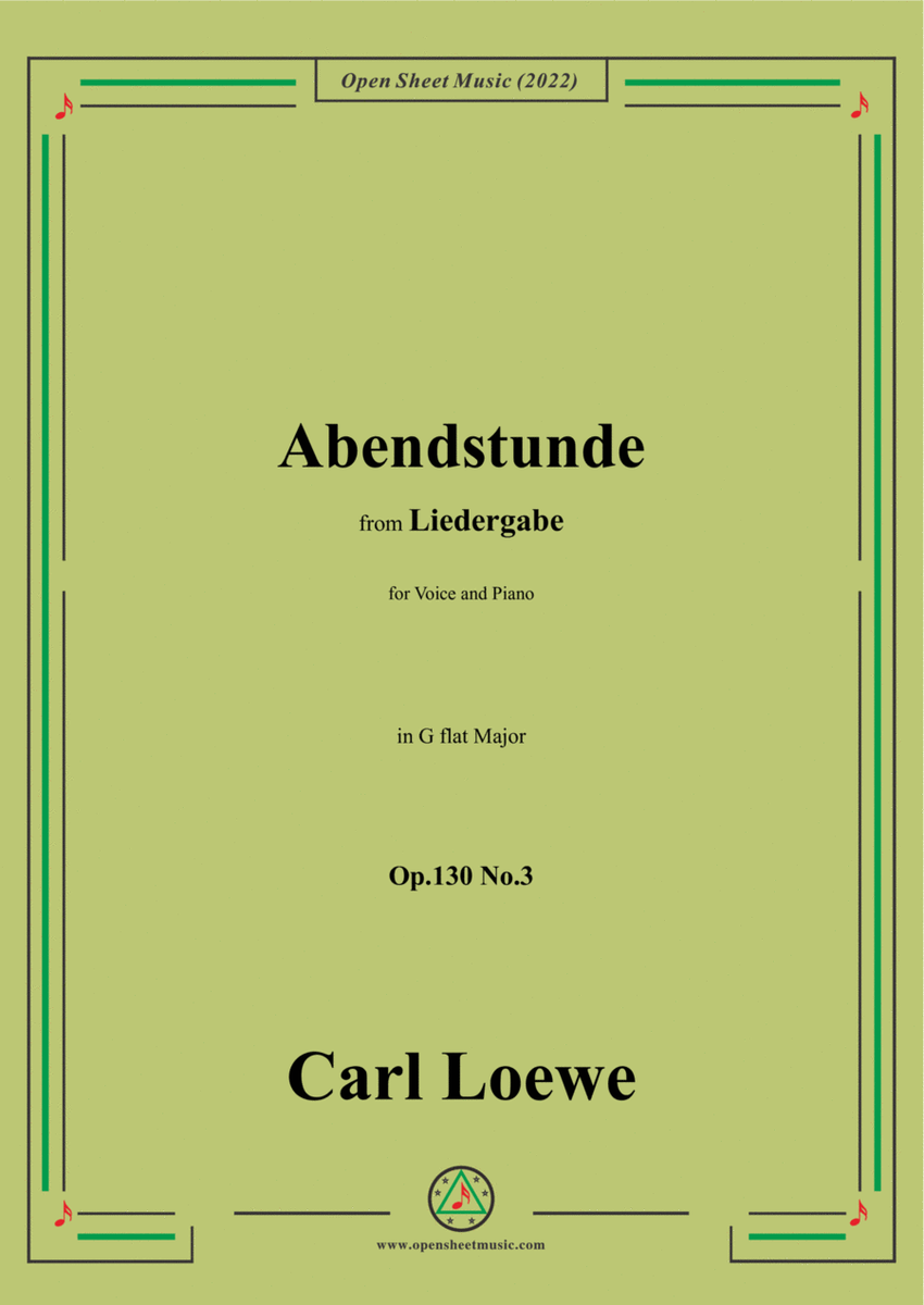 Loewe-Abendstunde,Op.130 No.3,in G flat Major image number null