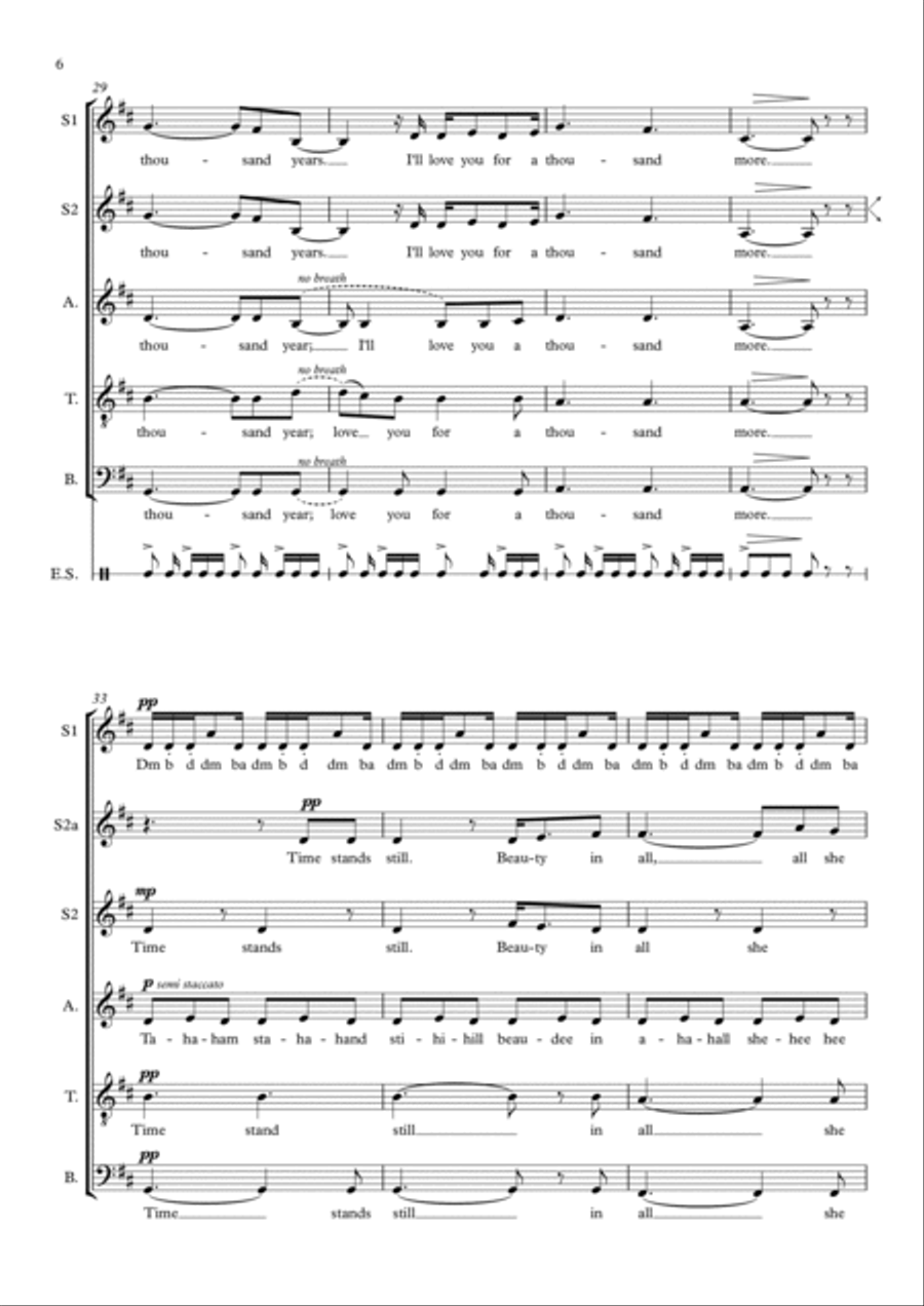 A Thousand Years A Thousand Years 4-Part scores gallery preview page 6