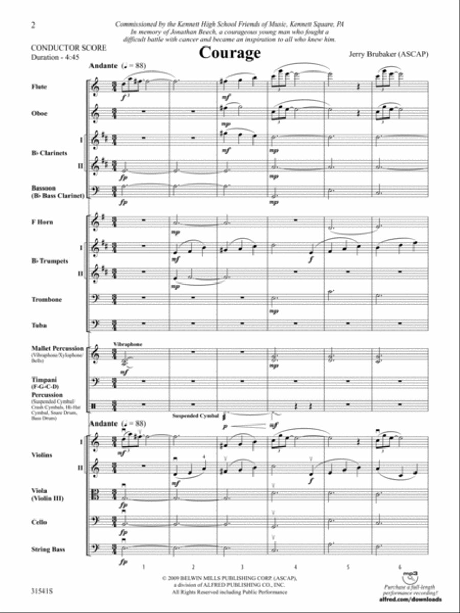 Courage: Score Full Orchestra scores gallery preview page 2