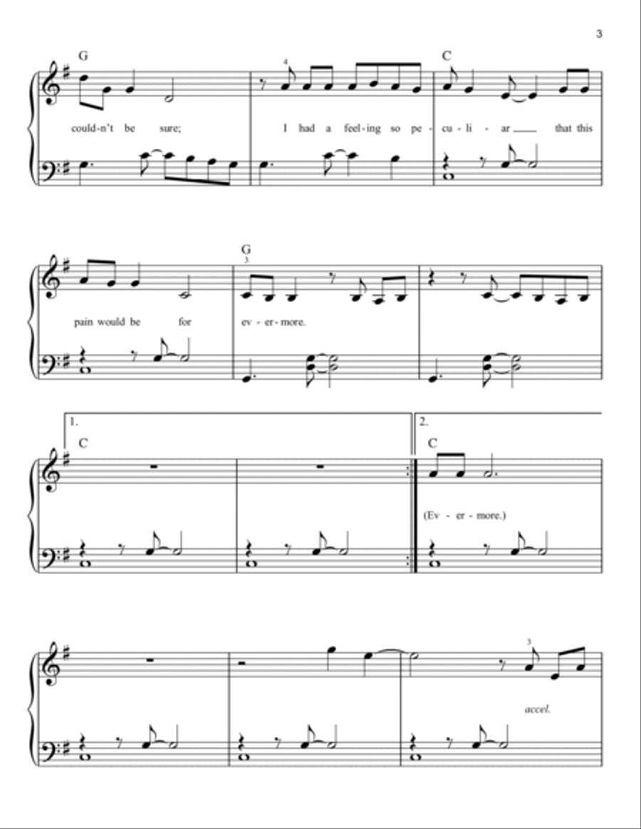 evermore (feat. Bon Iver) Easy Piano scores gallery preview page 3