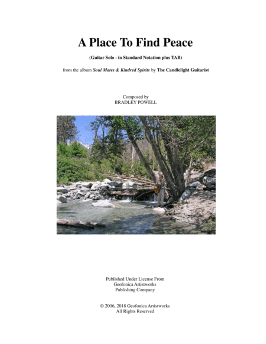 A Place To Find Peace Classical Guitar scores gallery preview page 1