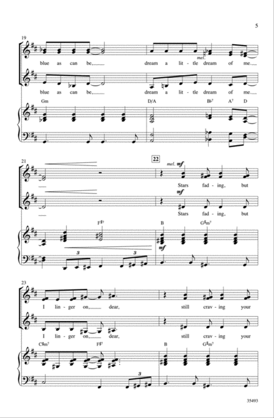 Dream a Little Dream of Me Women's Choir scores gallery preview page 5