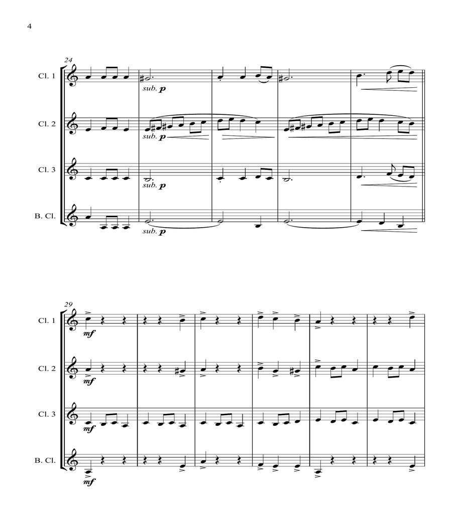 Fantasia on the Ukrainian Bell Carol - for Clarinet Quartet image number null