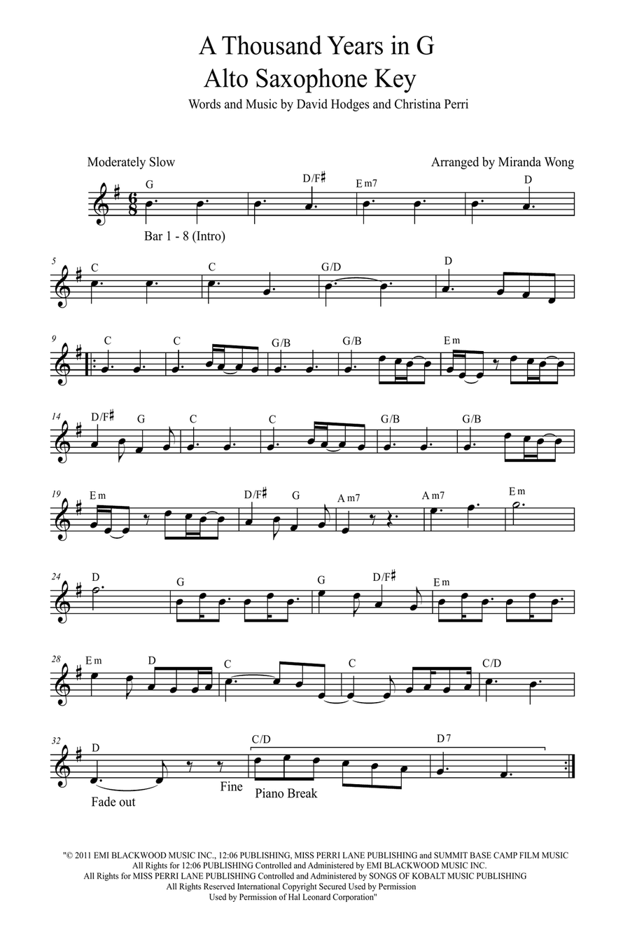 A Thousand Years A Thousand Years Large Ensemble scores gallery preview page 1