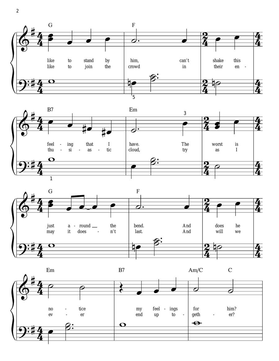 Sally's Song (from The Nightmare Before Christmas) Easy Piano scores gallery preview page 2