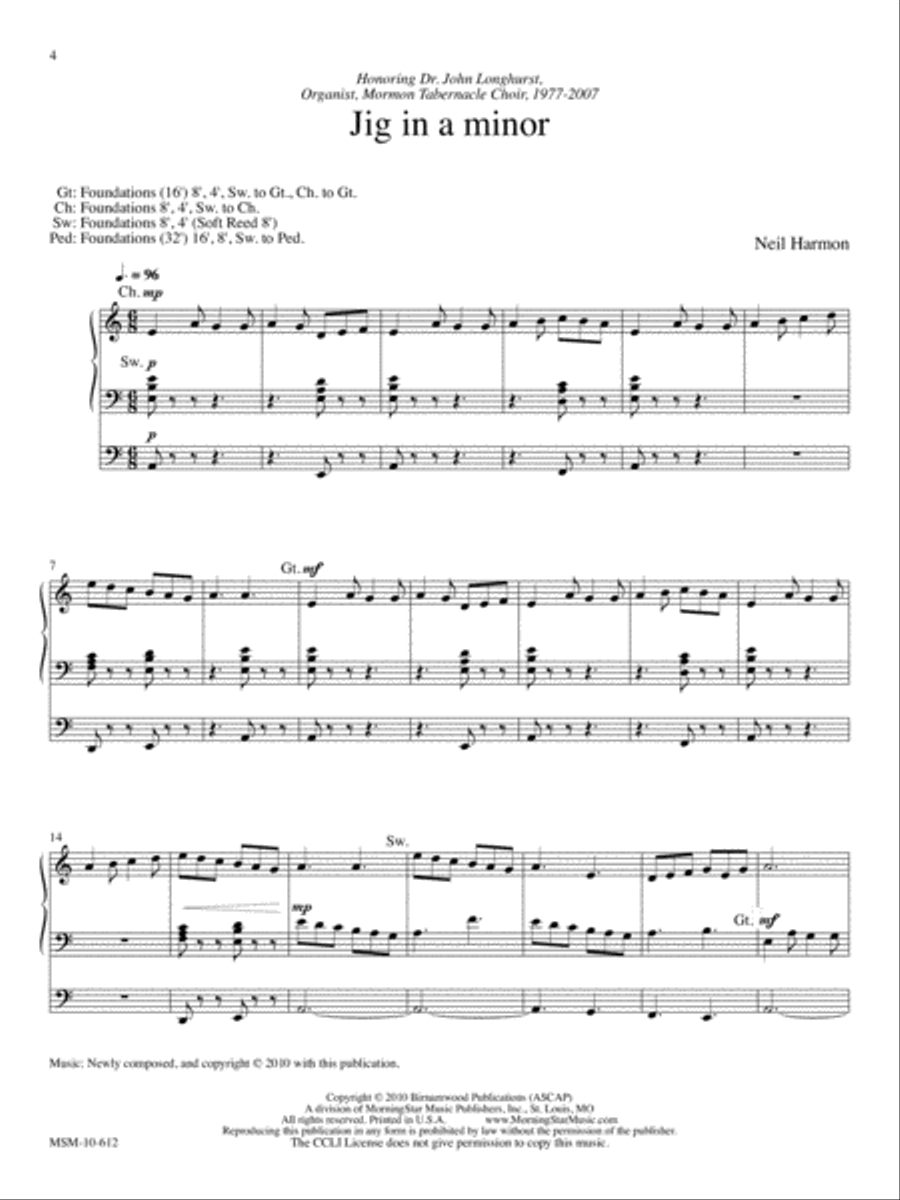Two Festive Pieces for Organ Organ Solo scores gallery preview page 2