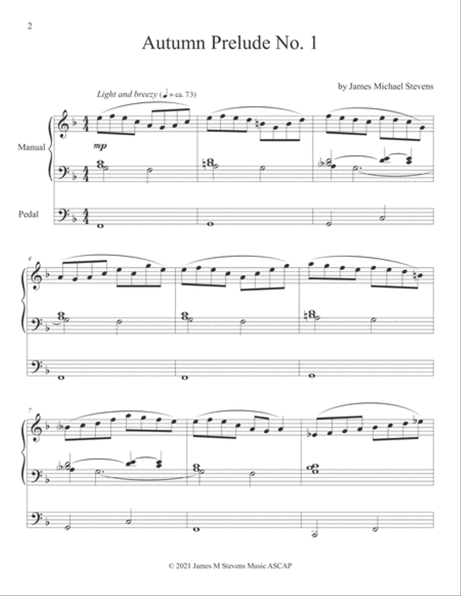 Autumn Prelude No. 1 Autumn Prelude No. 1 Organ Solo scores gallery preview page 2