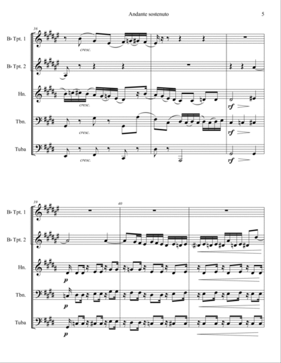 Andante sostenuto (Symphony No. 1 in C Minor, Op.68: II) Brass Ensemble scores gallery preview page 6