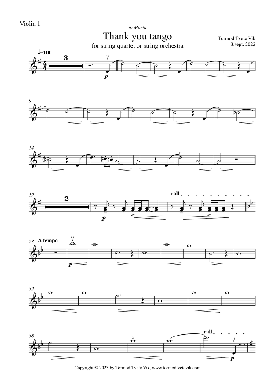 Thank you Tango for String Orchestra String Orchestra scores gallery preview page 6