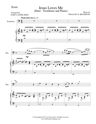 Book cover for JESUS LOVES ME (Duet – Trombone and Piano/Score and Parts)